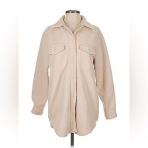 NWT J by Joie Cream Button-Up Shirt Jacket Sz Medium